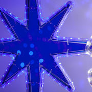 20" LED Bethlehem Star with Blue Acrylic Center, Blue Lights