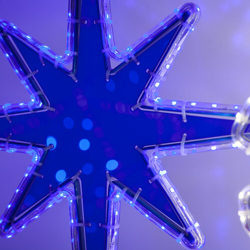 20" LED Bethlehem Star with Blue Acrylic Center, Blue Lights