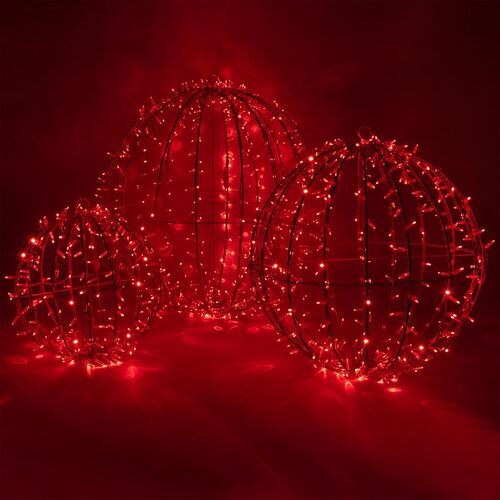 Red LED, Commercial Mega Sphere Light Ball, Fold Flat