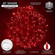 Red LED, Commercial Mega Sphere Light Ball, Fold Flat
