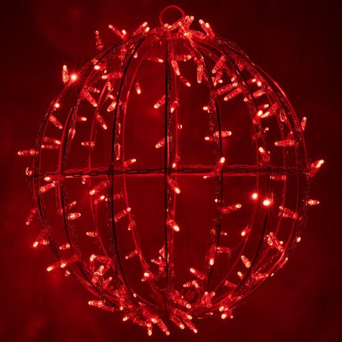Red LED, Commercial Mega Sphere Light Ball, Fold Flat