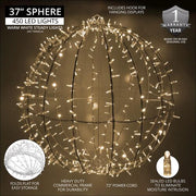 Warm White LED, Commercial Mega Sphere Light Ball, Fold Flat