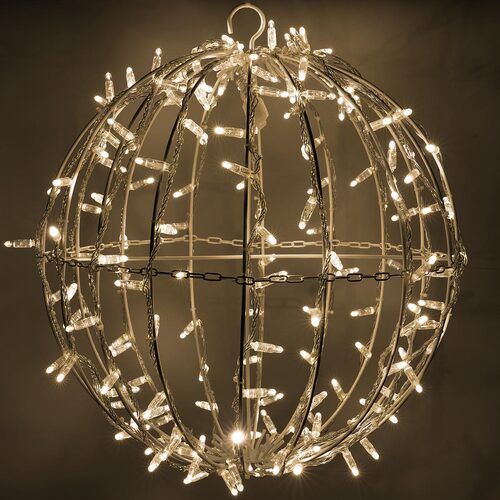 Warm White LED, Commercial Mega Sphere Light Ball, Fold Flat