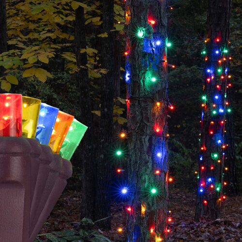 Multicolor StretchNet Pro 5mm LED Christmas Trunk Wrap Lights, Lights on Brown Wire