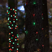Red, Green StretchNet Pro 5mm LED Christmas Trunk Wrap Lights, Lights on Brown Wire