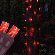 20" 45" Red StretchNet Pro 5mm LED Christmas Trunk Wrap Lights, 50 Lights on Brown Wire