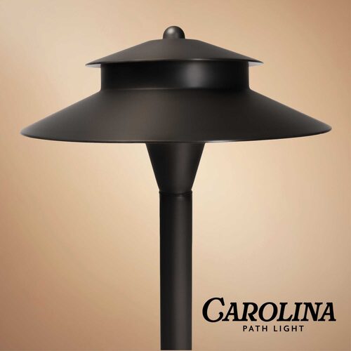 24" Carolina Two-Tier Path Light, 8" Hat, Black