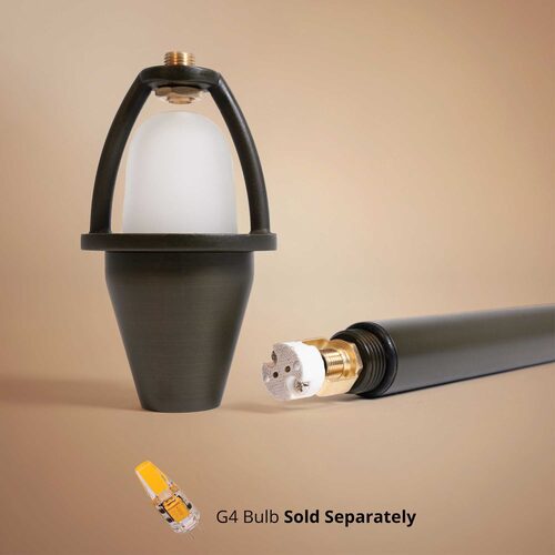 24" Georgia Parasol Path Light, 8" Hat, Antique Bronze