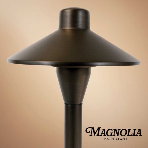 24" Magnolia Classic Path Light, 7" Hat, Antique Bronze