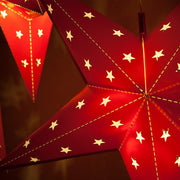 24" Red Aurora Superstar TM 5 Point Star Light, Fold-Flat, LED Lights, Outdoor Rated