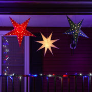 24" Red Aurora Superstar TM 5 Point Star Light, Fold-Flat, LED Lights, Outdoor Rated