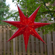 24" Red Aurora Superstar TM 7 Point Star Light, Fold-Flat, LED Lights, Outdoor Rated