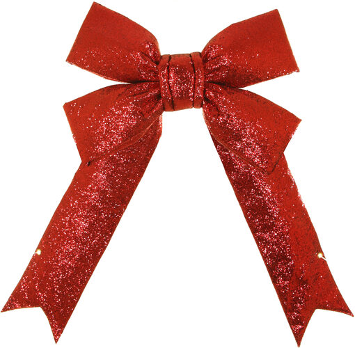 24" Red Decorative 3D Glitter Bow