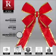 Red with Gold Trim Structural 3D Nylon Bow
