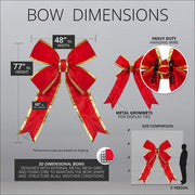Red with Gold Trim Structural 3D Nylon Bow