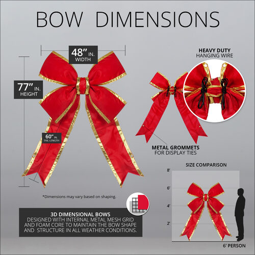 Red with Gold Trim Structural 3D Nylon Bow