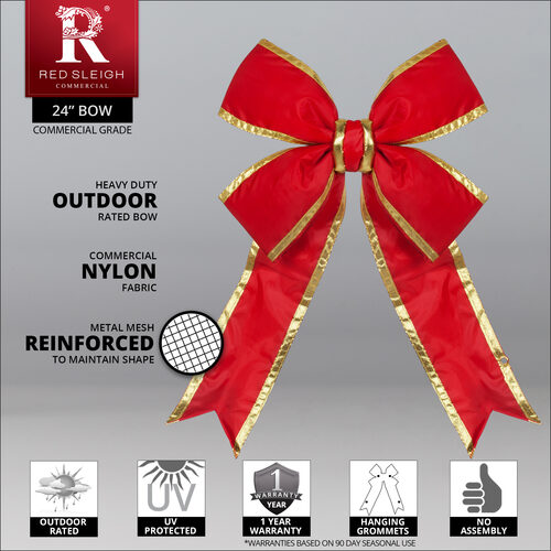 Red with Gold Trim Structural 3D Nylon Bow