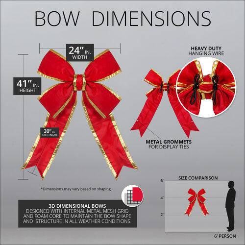 Red with Gold Trim Structural 3D Nylon Bow