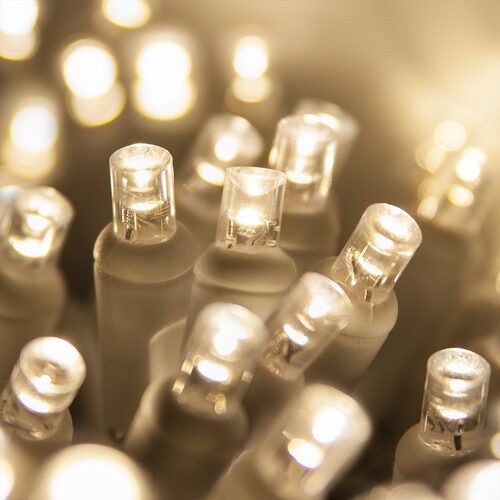 5mm Warm White WeatherPRO TM Commercial LED Lights, White Wire