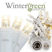 5mm Warm White WeatherPRO TM Commercial LED Lights, White Wire