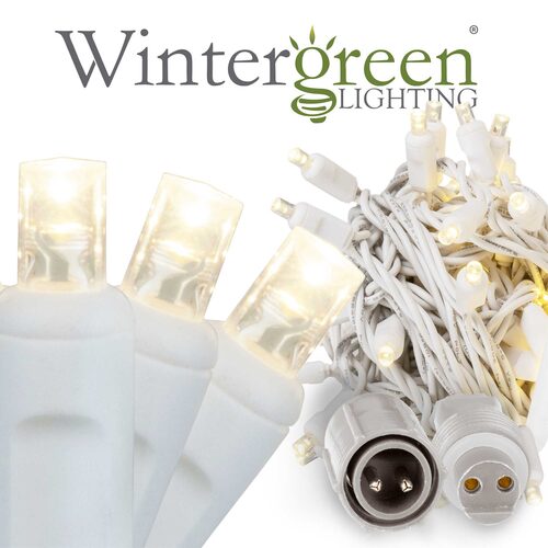 5mm Warm White WeatherPRO TM Commercial LED Lights, White Wire