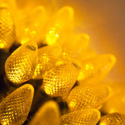 25 C7 Gold Commercial LED Lights, Green Wire, 12" Spacing