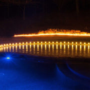 25 C7 Warm White LED Christmas Lights, Green Wire, 8" Spacing