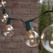 Commercial Clear Patio String Light Set with G50 Bulbs on Green Wire, E17 Base