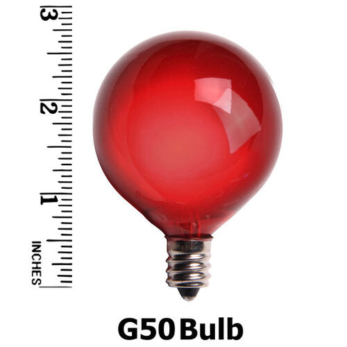 Commercial Multicolor Satin Patio String Light Set with G50 Bulbs on Green Wire, E17 Base