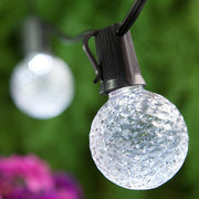 Cool White OptiCore LED Patio String Light Set with G50 Bulbs on Black Wire, E17 Base