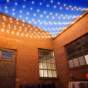 Warm White OptiCore LED Patio String Light Set with G50 Bulbs on Black Wire, E17 Base