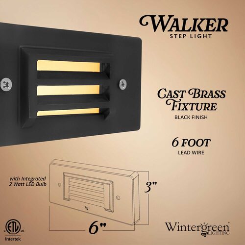2W 240-Lumen Walker External Step Light, Black