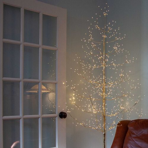Gold Fairy Light Tree, Warm White LED