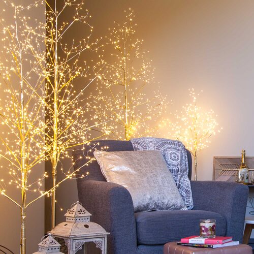 Gold Fairy Light Tree, Warm White LED