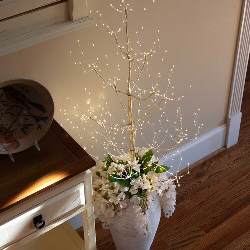 Gold Fairy Light Tree, Warm White LED