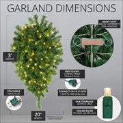 Olympia Pine Prelit Commercial LED Teardrop Holiday Greenery, Warm White Lights