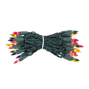 35 Multi Color Craft Lights, Green Wire, 4" Spacing