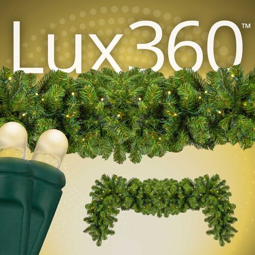 Sequoia Fir Prelit Commercial LED Holiday Garland, 50 Warm White D5 Lux360 TM Lights