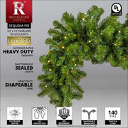 Sequoia Fir Prelit Commercial LED Holiday Garland, 50 Warm White D5 Lux360 TM Lights