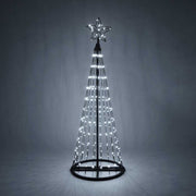 Cool White LED Animated Outdoor Lightshow Tree, Black Frame