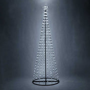 Cool White LED Animated Outdoor Lightshow Tree, Black Frame