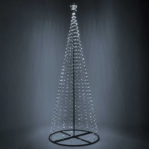 Cool White LED Animated Outdoor Lightshow Tree, Black Frame
