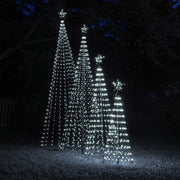 Cool White LED Animated Outdoor Lightshow Tree, Black Frame