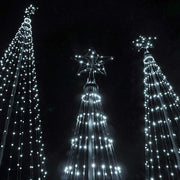 Cool White LED Animated Outdoor Lightshow Tree, Black Frame