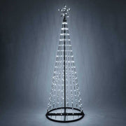 Cool White LED Animated Outdoor Lightshow Tree, Black Frame