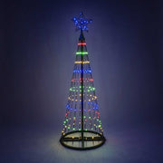 Multicolor LED Animated Outdoor Lightshow Tree, Black Frame