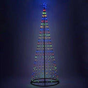 Multicolor LED Animated Outdoor Lightshow Tree, Black Frame