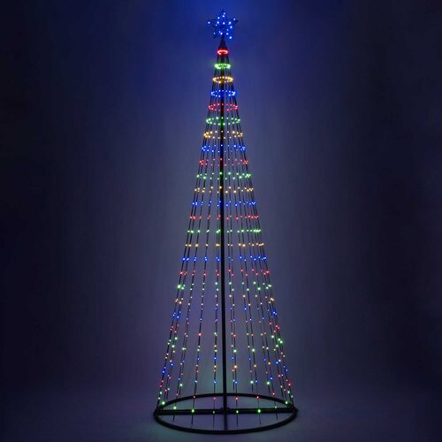 Multicolor LED Animated Outdoor Lightshow Tree, Black Frame