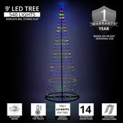 Multicolor LED Animated Outdoor Lightshow Tree, Black Frame