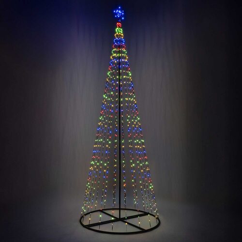 Multicolor LED Animated Outdoor Lightshow Tree, Black Frame